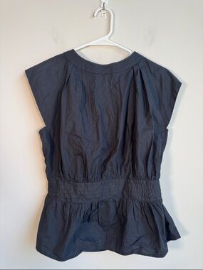 Anthropologie Foil Poplin Shell Top in Black - S